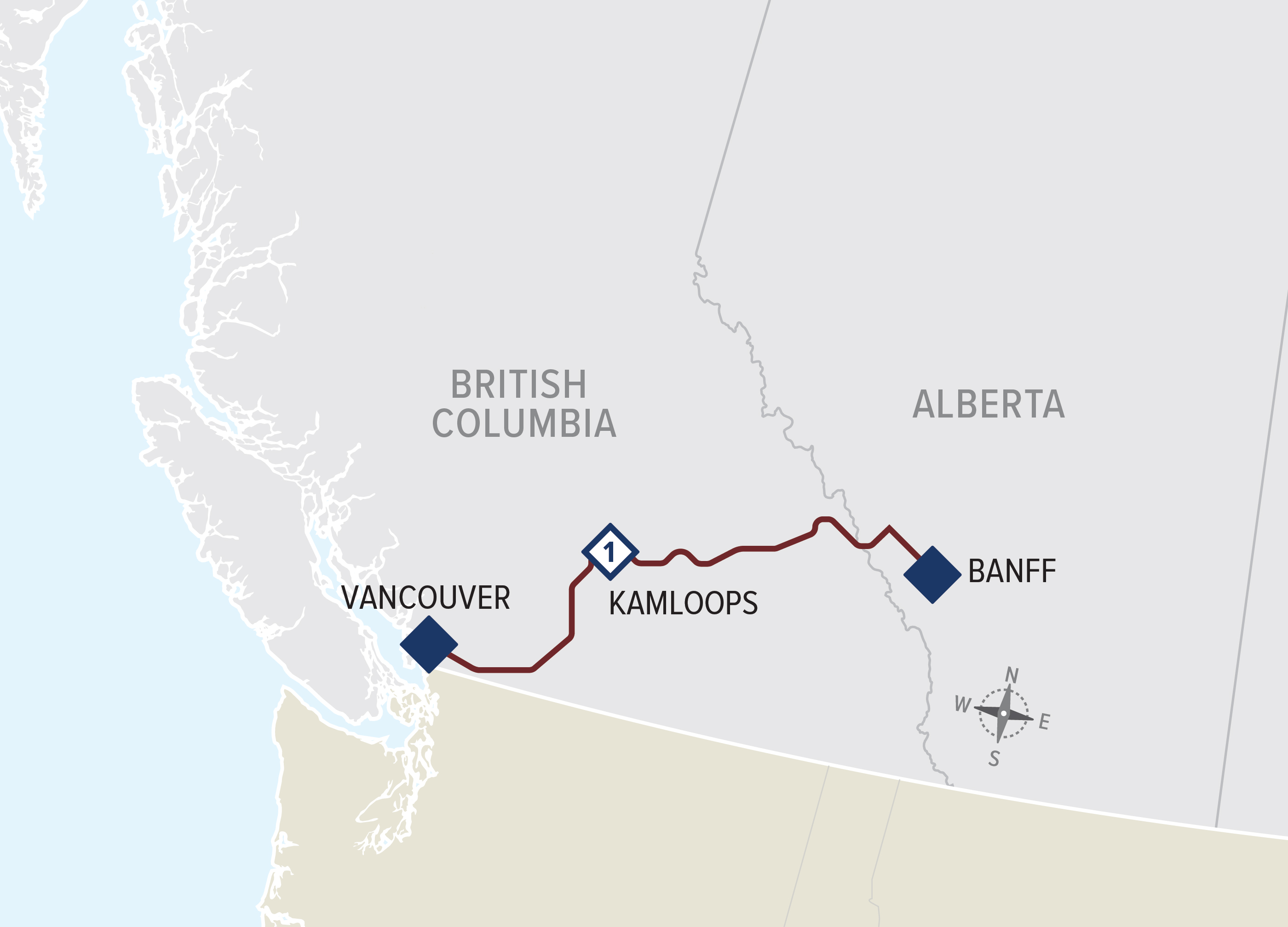 First Passage to the West Vancouver to Banff Rail Only Rocky Mountaineer