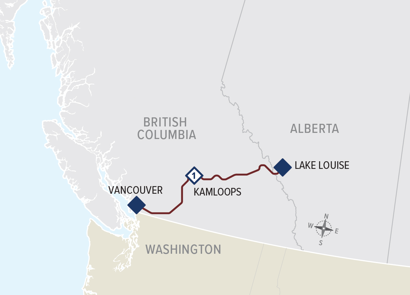 First Passage to the West Vancouver - 1679435634349 1670453438936 FPW Map 2 Day Rail RFWA 900x648