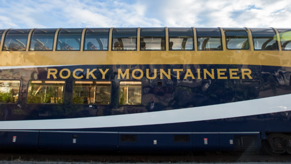 Our bi-level, glass-dome GoldLeaf Service coach.