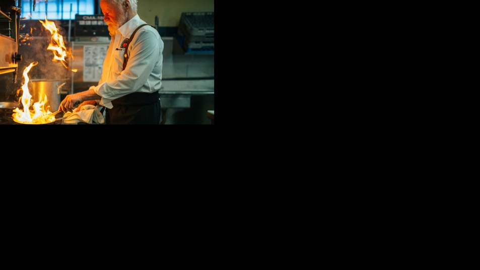 Jerry Cook in the kitchen at The Station Restaurant.