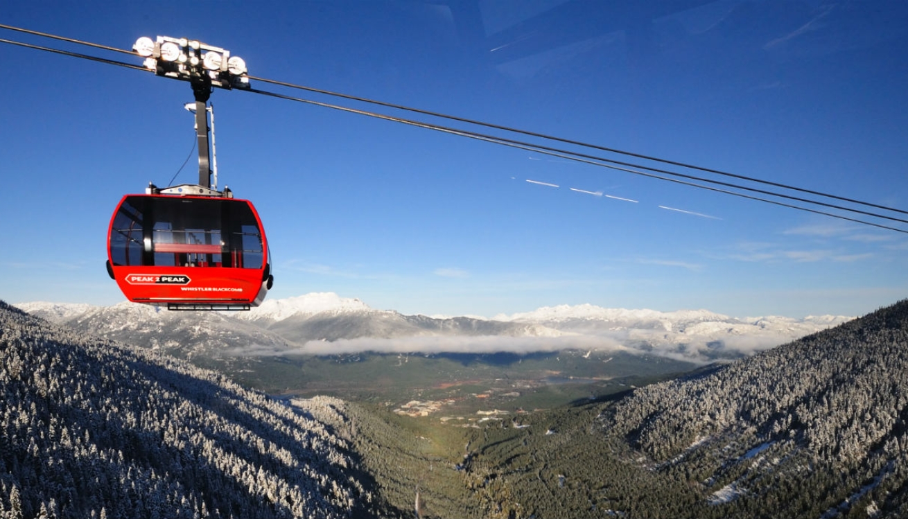Gondola transferring from Whistler to Blackcomb Mountain
