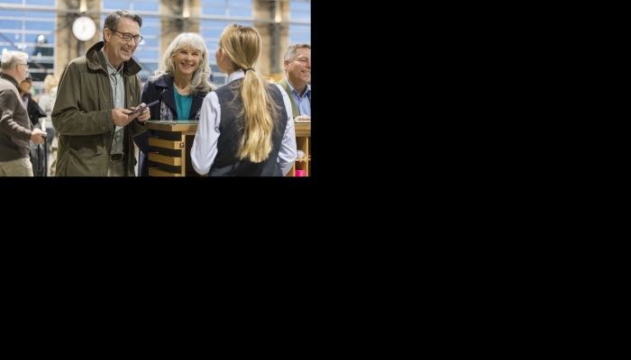 guests check-in at the rocky mountaineer station in vancouver