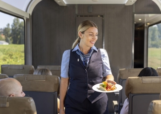 onboard host on Rocky Mountaineer