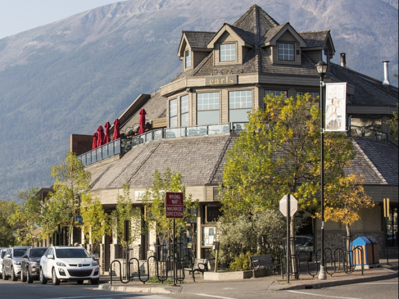 The town of Jasper, Alberta, in the Canadian Rockies.